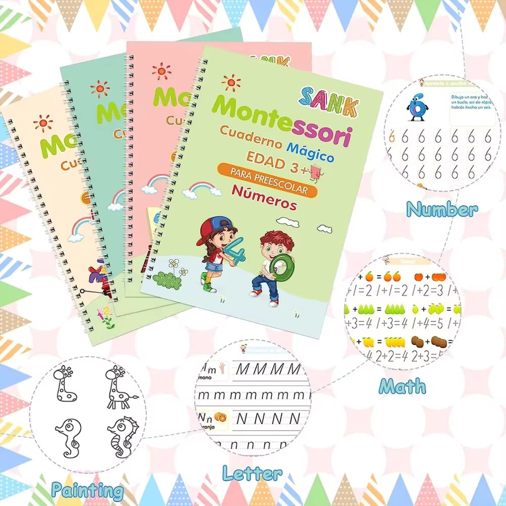 4 Libros Caligrafia Montessori